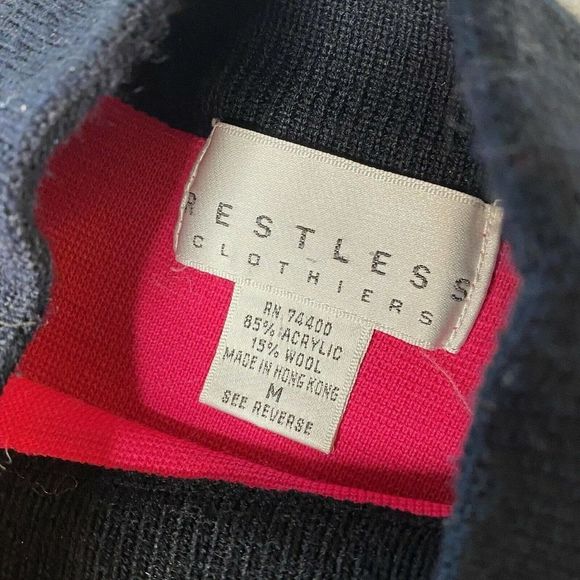 Rainbow Sweater Restless Clothiers Medium 60s Retro Wool Blend Vertical Stripes - Picture 6 of 6